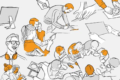 Messestand-Illustrationen